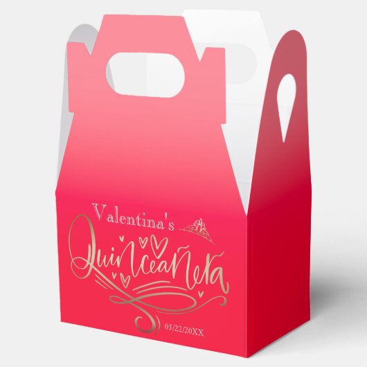 Elegant Red Quinceañera Bedankdoosjes (Geopend)