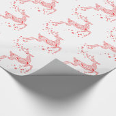 Elegant Red Reindeer Cadeaupapier (Hoek)