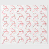 Elegant Red Reindeer Cadeaupapier (Vlak)