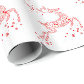 Elegant Red Reindeer Cadeaupapier (Rol Hoek)