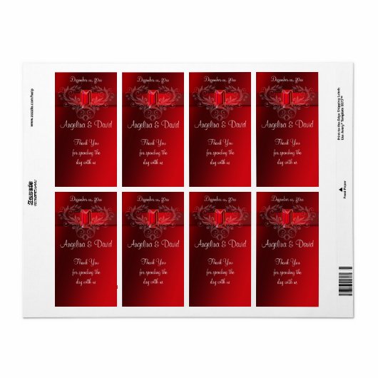 Elegant Red Ribbon, Ruby Etiket (Full Sheet)