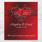 Elegant Red Ribbon, Ruby Wijn Etiket (Enkel label)