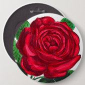 Elegant Red Roos Flower Ronde Button 6,0 Cm (Voorkant /achterkant)