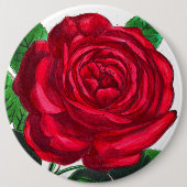 Elegant Red Roos Flower Ronde Button 6,0 Cm (Voorkant)