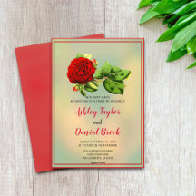 Elegant red roos romantic framed floral Wedding in