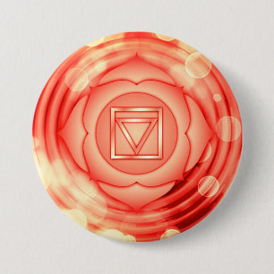Elegant Red Root Chakra Zen Yoga Spiritueel Ronde Button 7,6 Cm