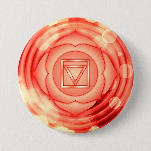 Elegant Red Root Chakra Zen Yoga Spiritueel Ronde Button 7,6 Cm (Voorkant)
