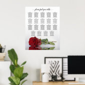 Elegant Red Rose 19 Table Wedding Seating Chart Poster (Thuiskantoor)