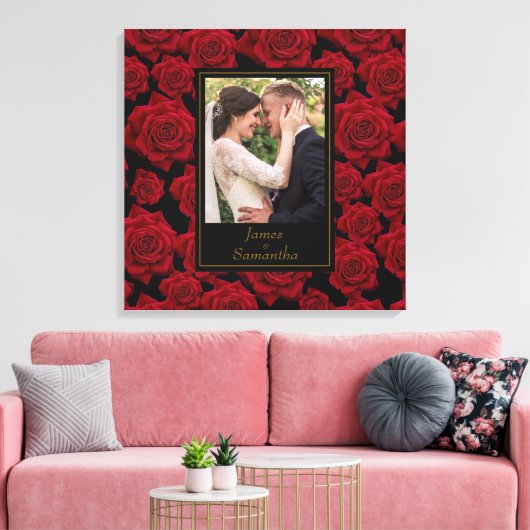 Elegant Red Rose - Aangepaste foto Canvas Afdruk (Insitu (Woonkamer))
