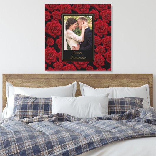 Elegant Red Rose - Aangepaste foto Canvas Afdruk (Insitu (Slaapkamer))
