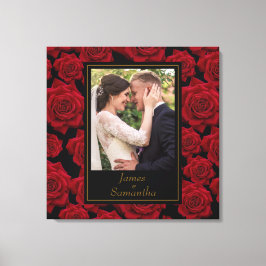 Elegant Red Rose - Aangepaste foto Canvas Afdruk