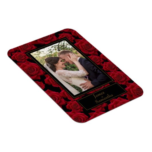 Elegant Red Rose - Aangepaste foto Magneet (Rechterzijde)