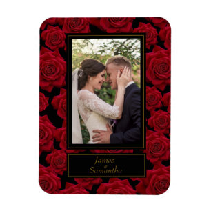Elegant Red Rose - Aangepaste foto Magneet