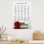 Elegant Red Rose Alfabetical Seed Chart Poster (Keuken)
