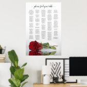 Elegant Red Rose Alfabetical Seed Chart Poster (Thuiskantoor)