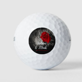 Elegant Red Rose Baby's Breath Zacht Zwart Golfballen