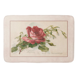 Elegant Red Rose Badmat