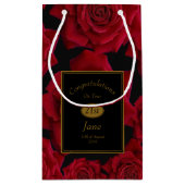 Elegant Red Rose Birthday Gefeliciteerd Klein Cadeauzakje (Achterkant)