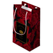 Elegant Red Rose Birthday Gefeliciteerd Klein Cadeauzakje (Achterkant Gekanteld)