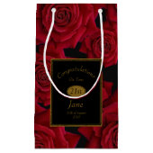 Elegant Red Rose Birthday Gefeliciteerd Klein Cadeauzakje (Voorkant)