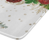 Elegant Red Rose Border Gepersonaliseerd Snijplank (Hoek)