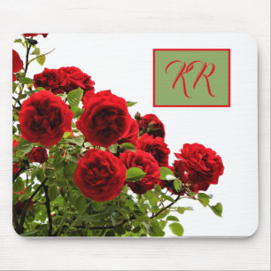 Elegant Red Rose Bouquet Floral Monogram Muismat