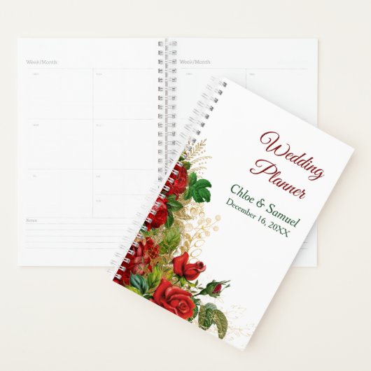 Elegant Red Rose Bouquet Wedding Planner (Display)