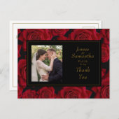 Elegant Red Rose - Bruiloft Dank U Briefkaart (Voorkant / Achterkant)