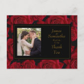 Elegant Red Rose - Bruiloft Dank U Briefkaart (Voorkant)