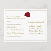 Elegant Red Rose - Bruiloft RSVP Uitnodiging Briefkaart (Achterkant)