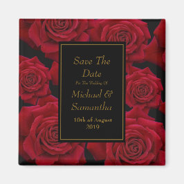 Elegant Red Rose - Bruiloft Save The Date Magneet