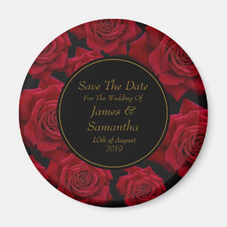 Elegant Red Rose - Bruiloft Save The Date Magneet