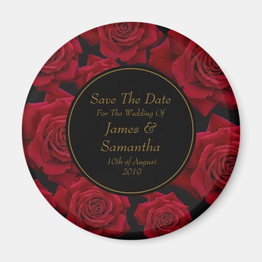 Elegant Red Rose - Bruiloft Save The Date Magneet (Voorkant)