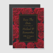 Elegant Red Rose - Bruiloft Save The Date Magnetische Uitnodiging (Voorkant / Achterkant)