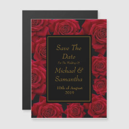 Elegant Red Rose - Bruiloft Save The Date Magnetische Uitnodiging