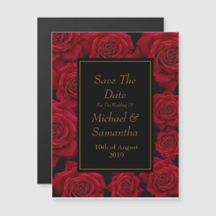 Elegant Red Rose - Bruiloft Save The Date Magnetische Uitnodiging