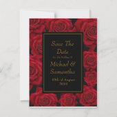 Elegant Red Rose - Bruiloft Save The Date Magnetische Uitnodiging (Voorkant)