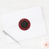 Elegant Red Rose - Bruiloft Save The Date Ronde Sticker (Envelop)
