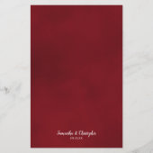 Elegant Red Rose Budget Wedding Menu (Achterkant)