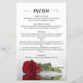Elegant Red Rose Budget Wedding Menu (Voorkant)