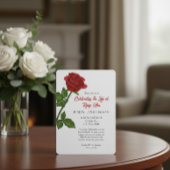 Elegant Red Rose "Celebrating the Life" Funeral  Kaart