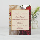 Elegant Red Rose & Cream Peony Vrijgezellenfeest Kaart (Staand voorkant)