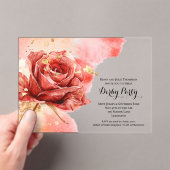 Elegant Red Rose Derby Party Acryl Uitnodigingen (Insitu (Draagbaar))