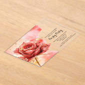 Elegant Red Rose Derby Party Acryl Uitnodigingen (Laagn)