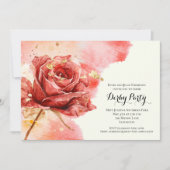 Elegant Red Rose Derby Party Kaart (Voorkant)