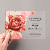 Elegant Red Rose Derby Vrijgezellenfeest Acryl Uitnodigingen (Insitu (Draagbaar))