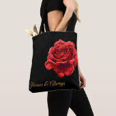 Elegant Red Rose Design – Stijlvolle bloemen op ma Tote Bag (Dichtbij)