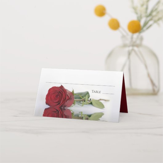 Elegant Red Rose Elegant Wedding Write-In Plaatskaartje (Voorkant)