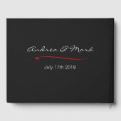Elegant Red Rose en Soft Edge Oval Photo Lijst Gastenboek (Achterkant)