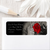Elegant Red Rose Fade Out zwart-wit boeket Etiket (Insitu)